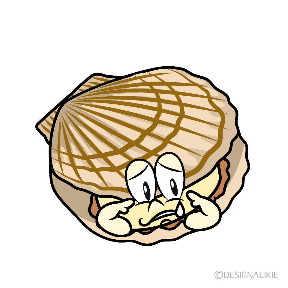 Sad Scallop Cartoon Character Image