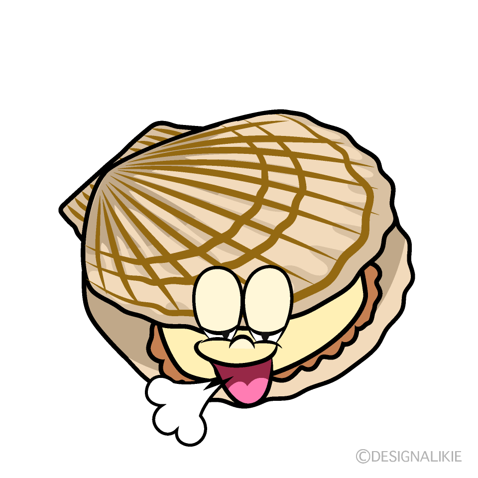 Relaxing Scallop Cartoon Character Image