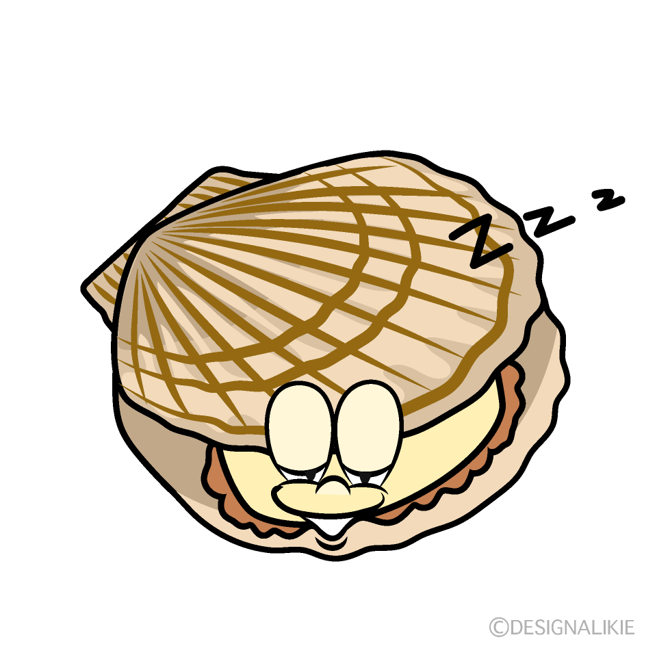 Sleeping Scallop Cartoon Character Image