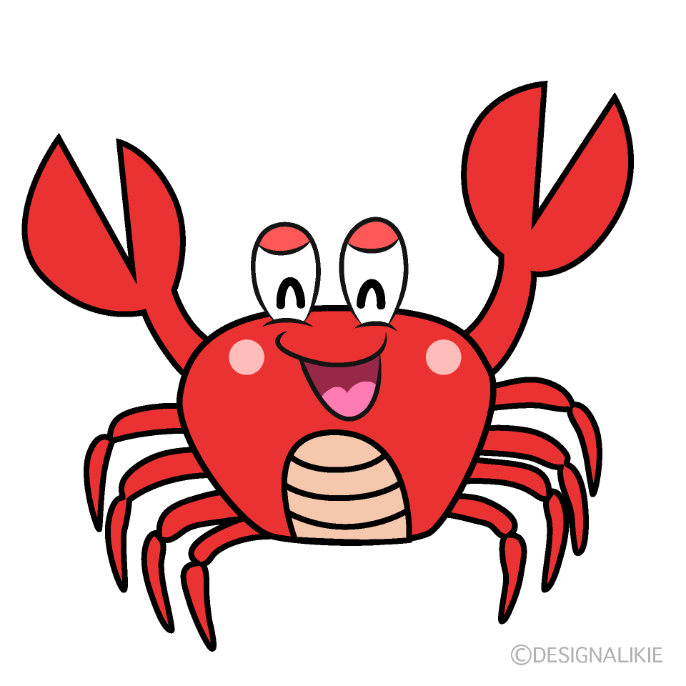 Smiling Crab Cartoon Character Image