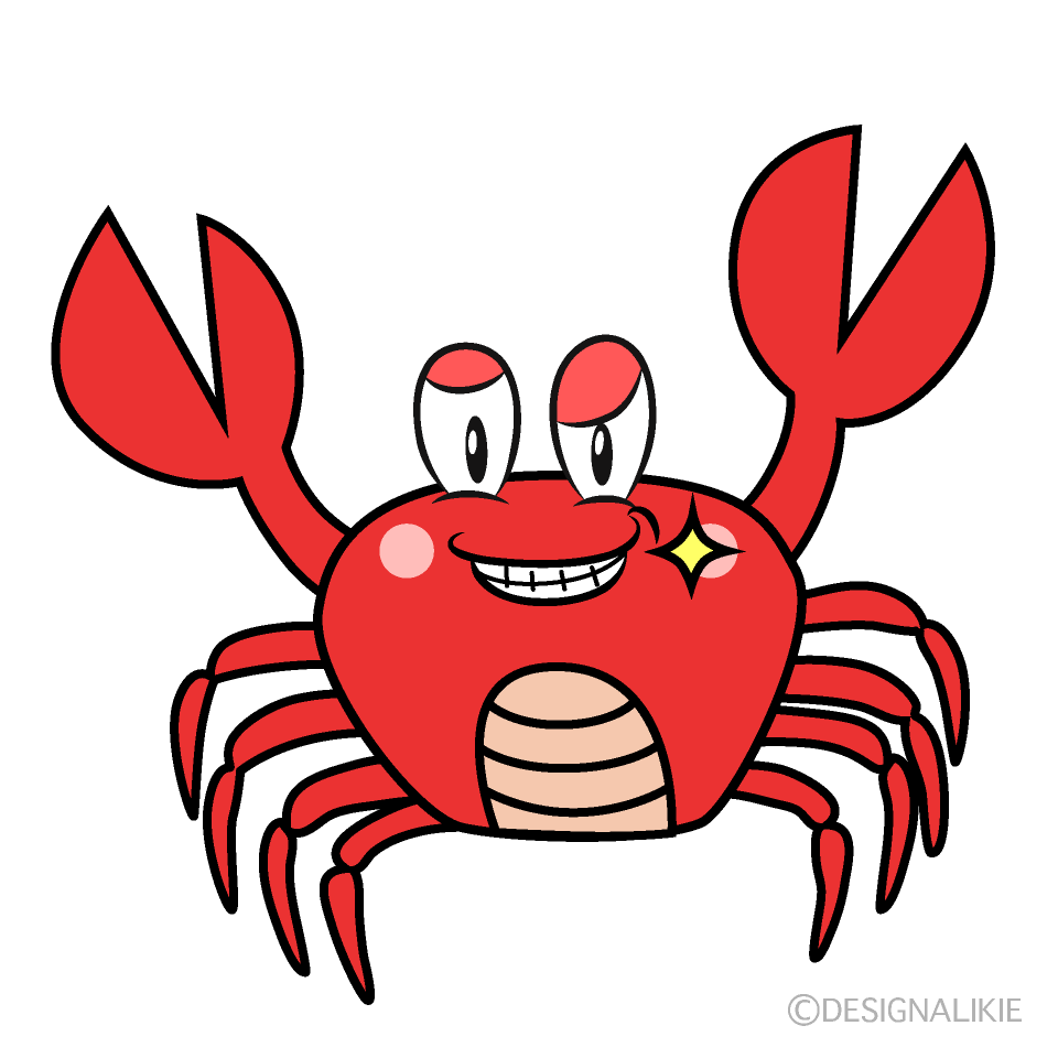 Grinning Crab Cartoon Character Image