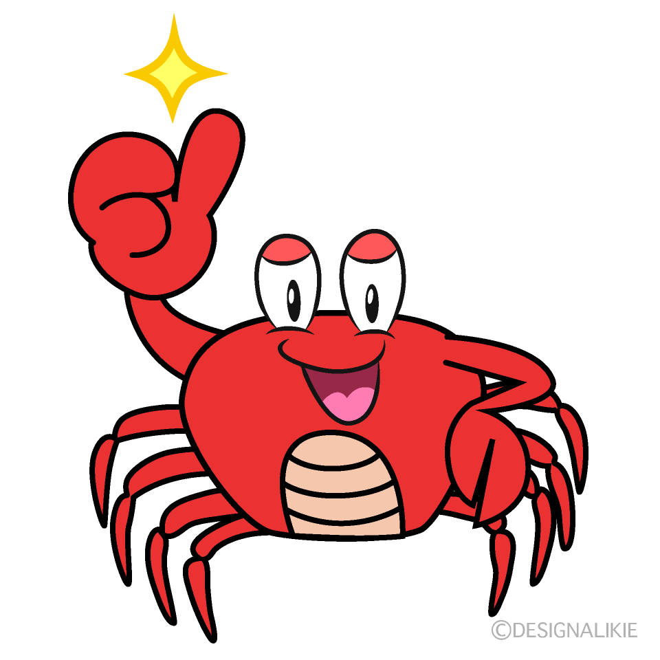 Thumbs up Crab Cartoon Character Image