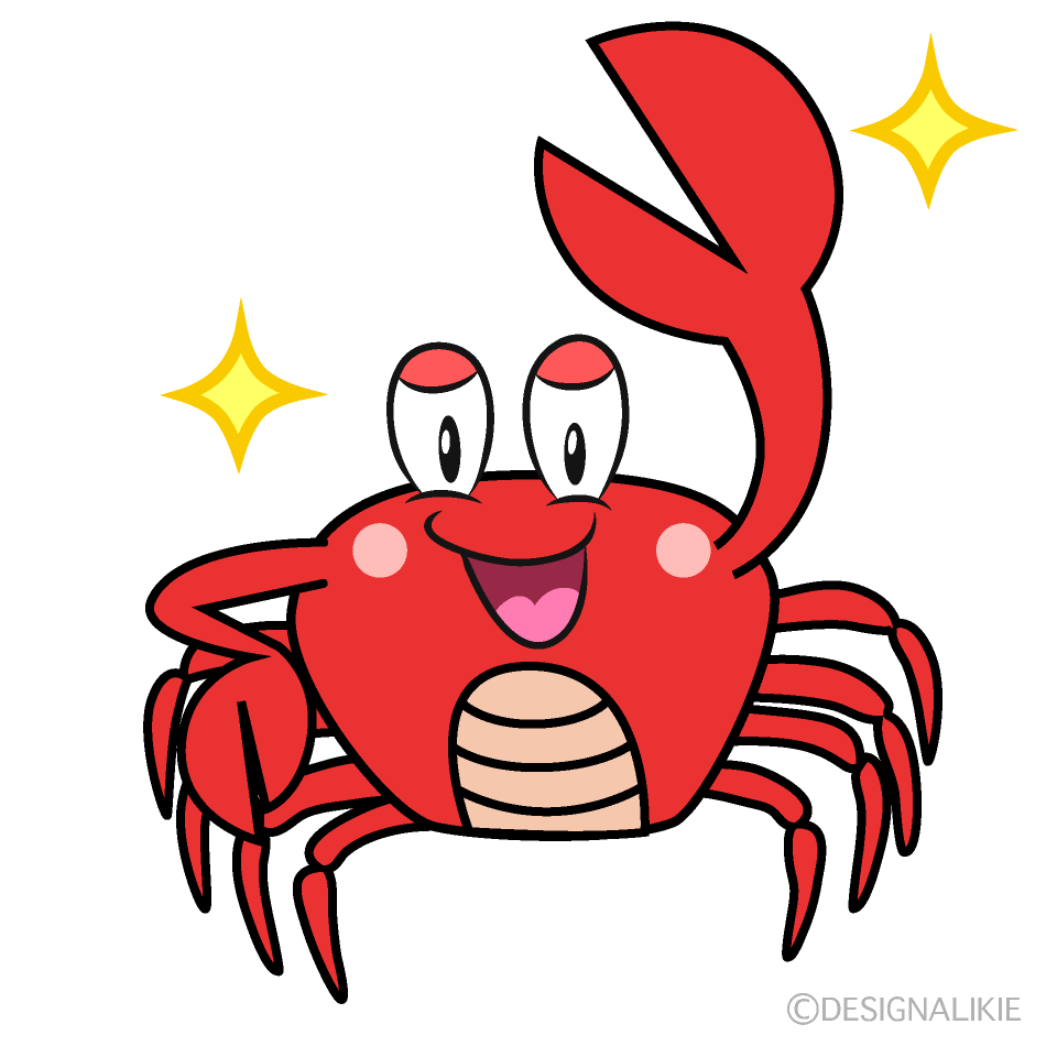 Glitter Crab Cartoon Character Image