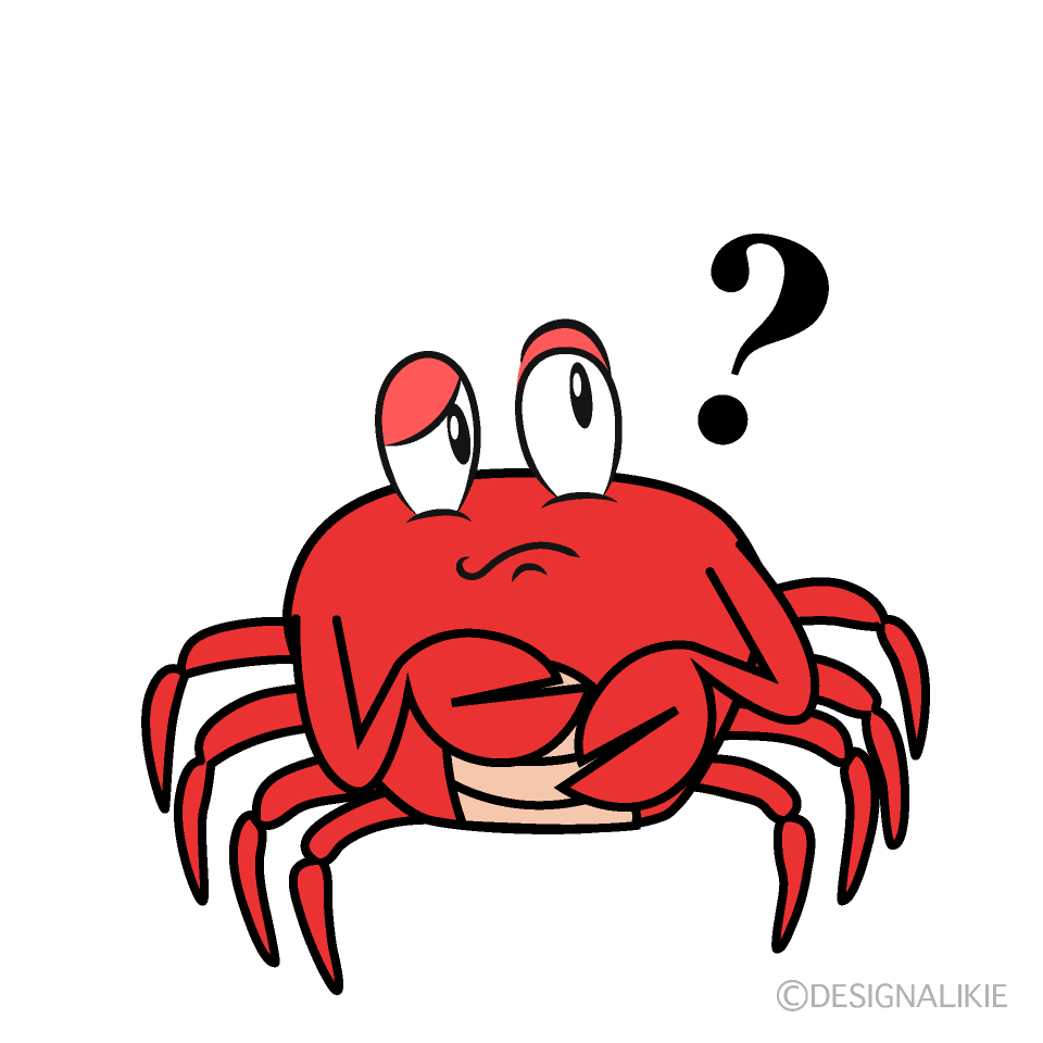 Thinking Crab Cartoon Character Image