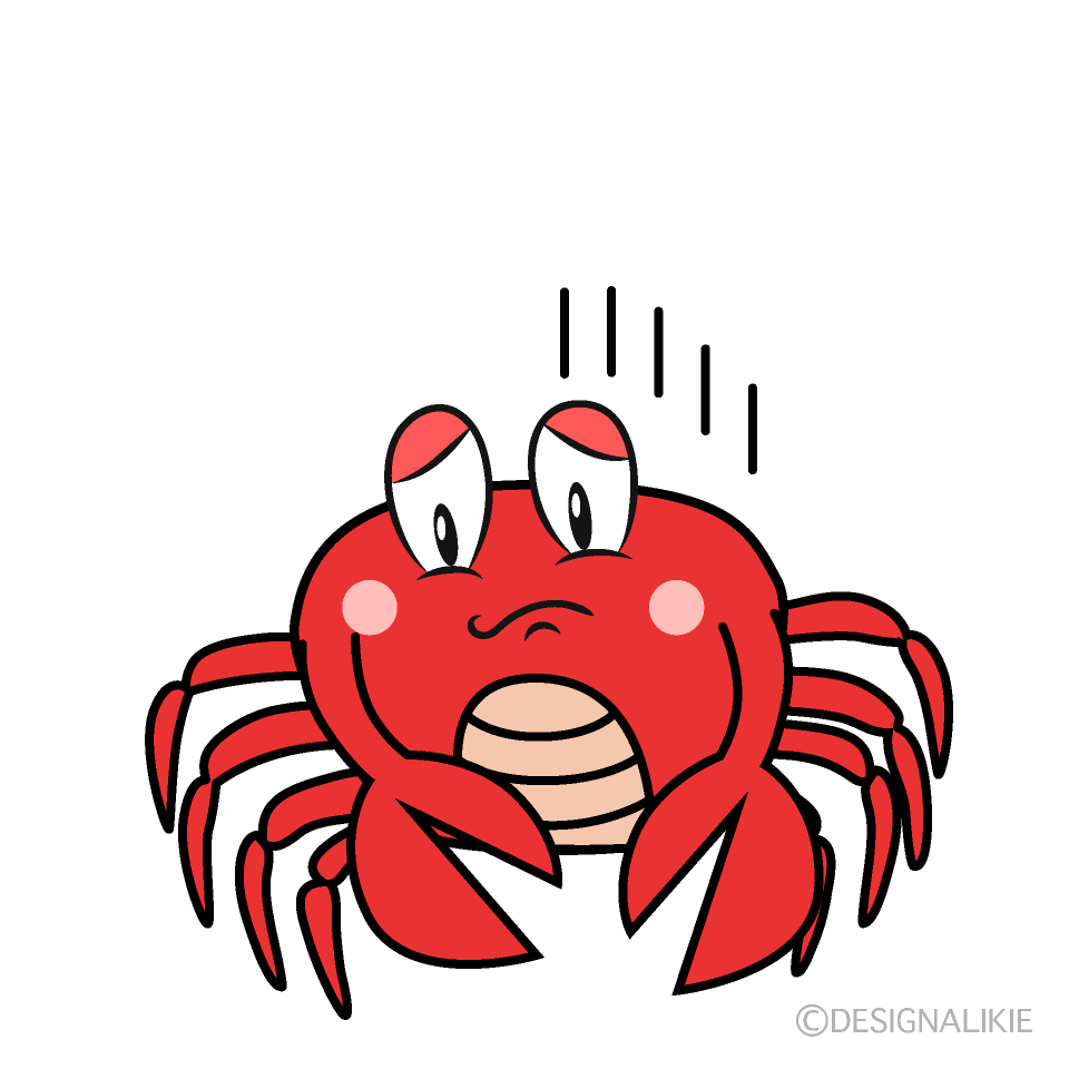 Depressed Crab Cartoon Character Image