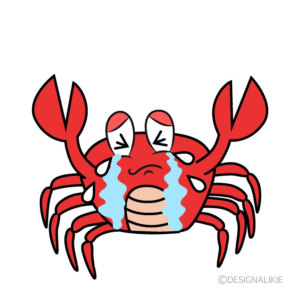 Crying Crab Cartoon Character Image