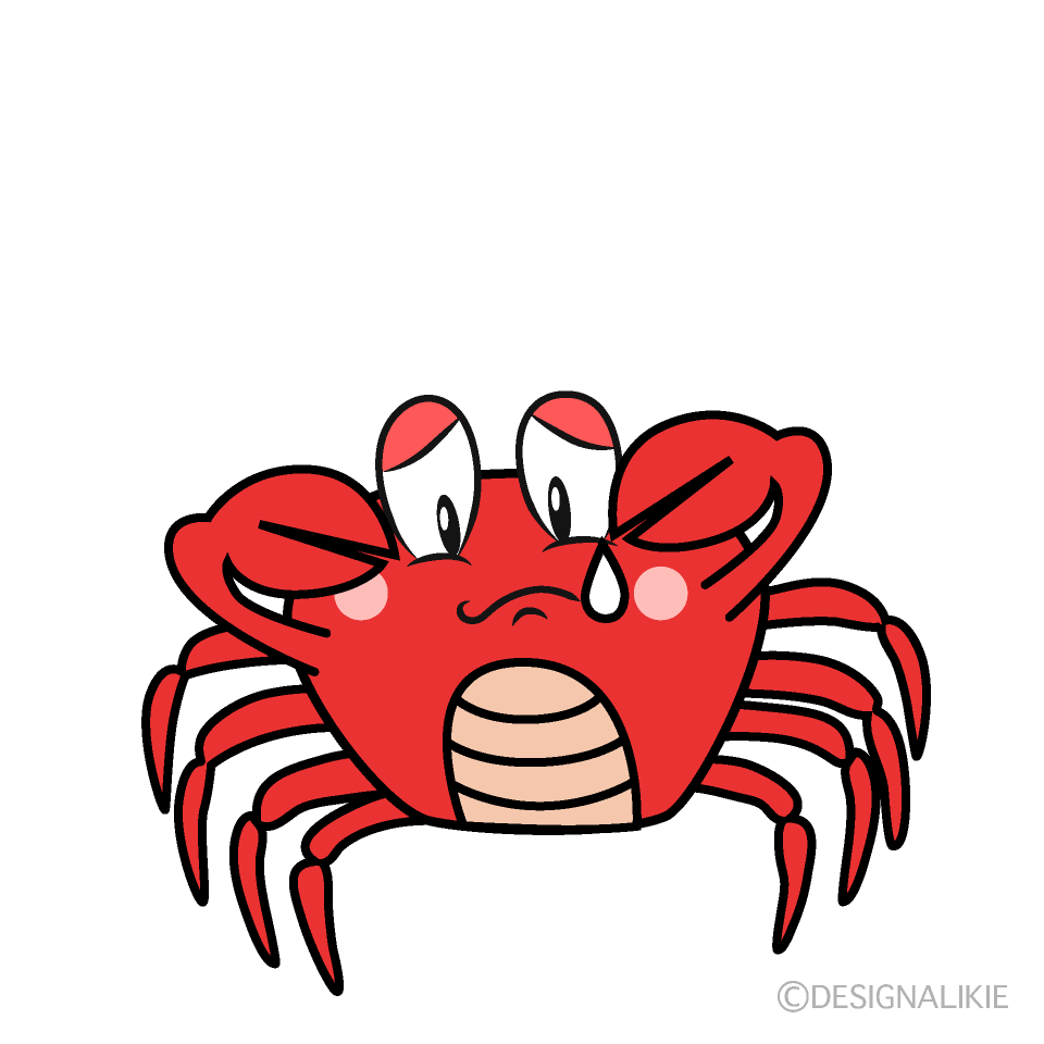 Sad Crab Cartoon Character Image