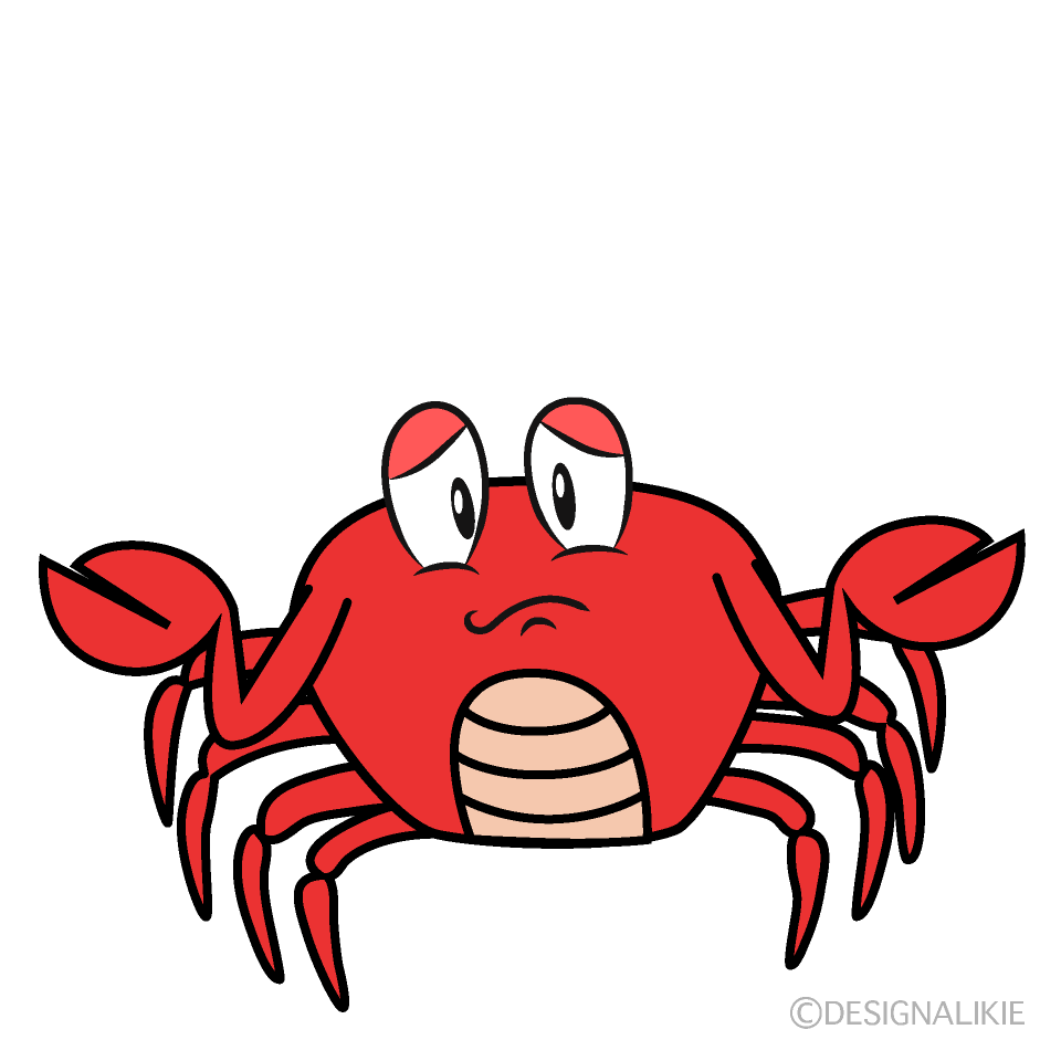 Troubled Crab Cartoon Character Image