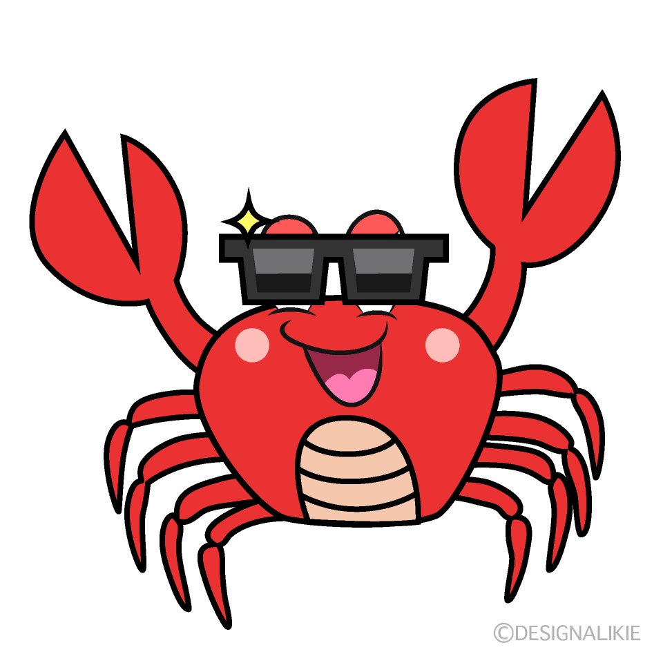 Cool Crab Cartoon Character Image