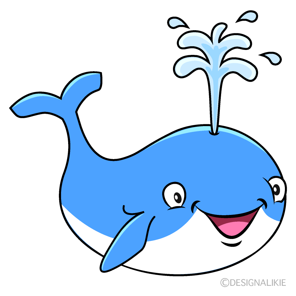 Smiling Cute Whale Cartoon Character Image