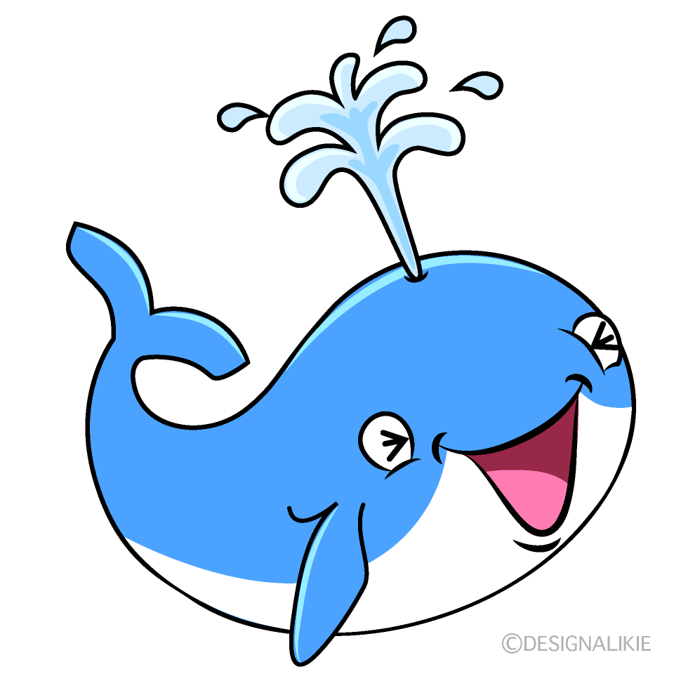 Laughing Cute Whale Cartoon Character Image