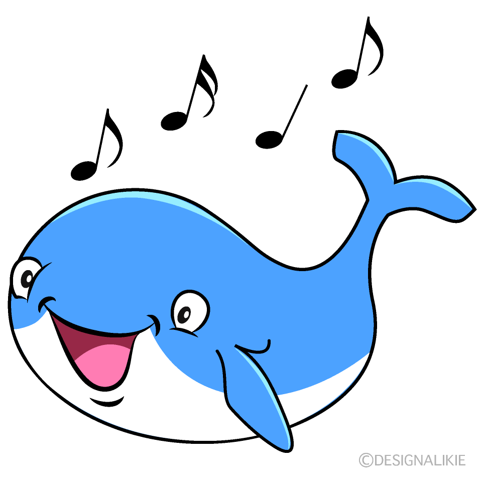 Singing Cute Whale Cartoon Character Image