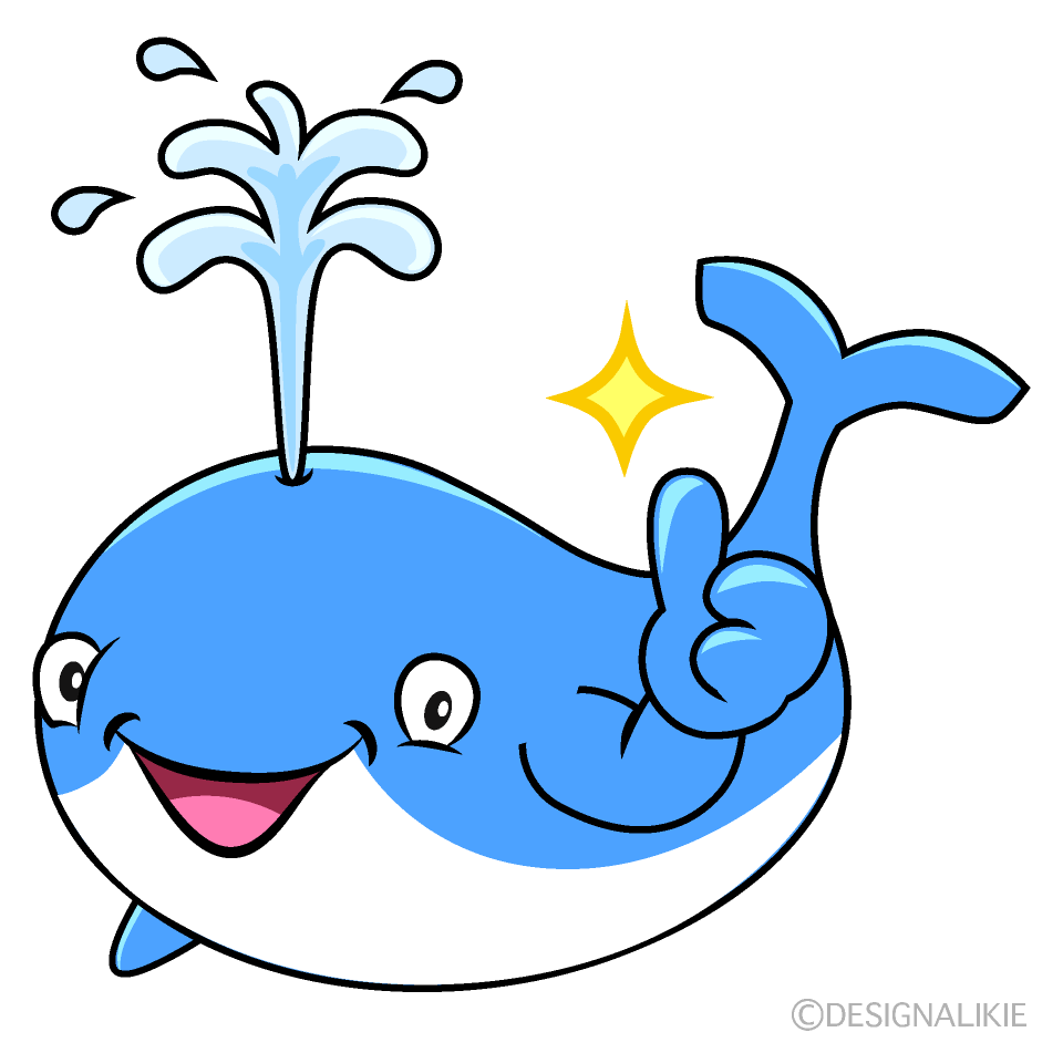 Thumbs up Cute Whale Cartoon Character Image