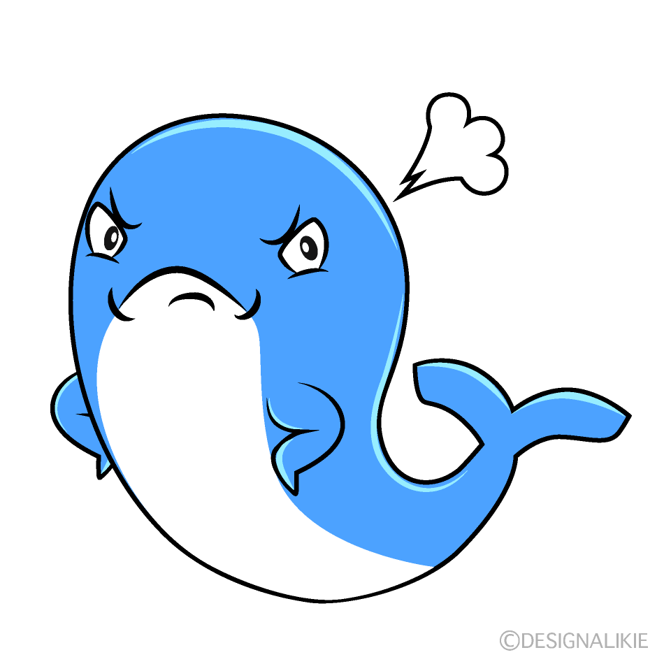 Angry Cute Whale Cartoon Character Image