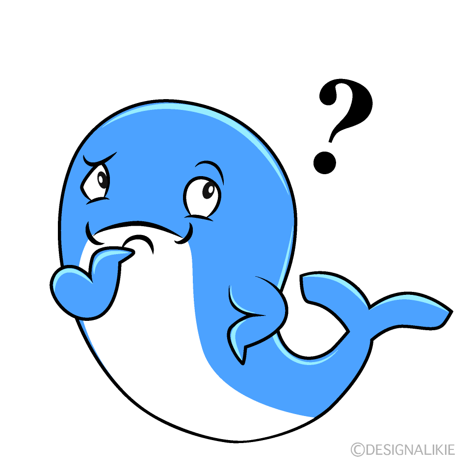 Thinking Cute Whale Cartoon Character Image