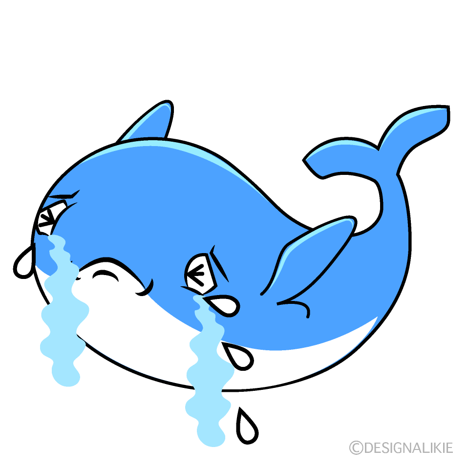 Crying Cute Whale Cartoon Character Image