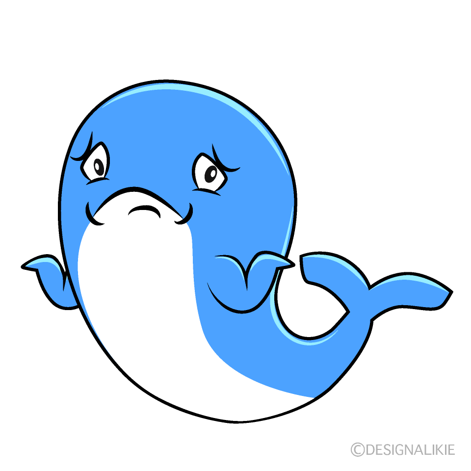 Troubled Cute Whale Cartoon Character Image