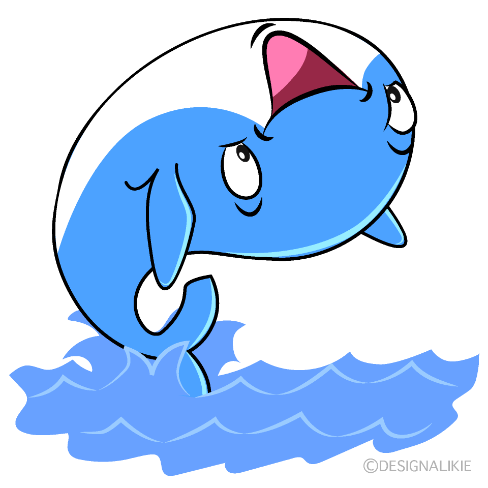 Cool Cute Whale Cartoon Character Image