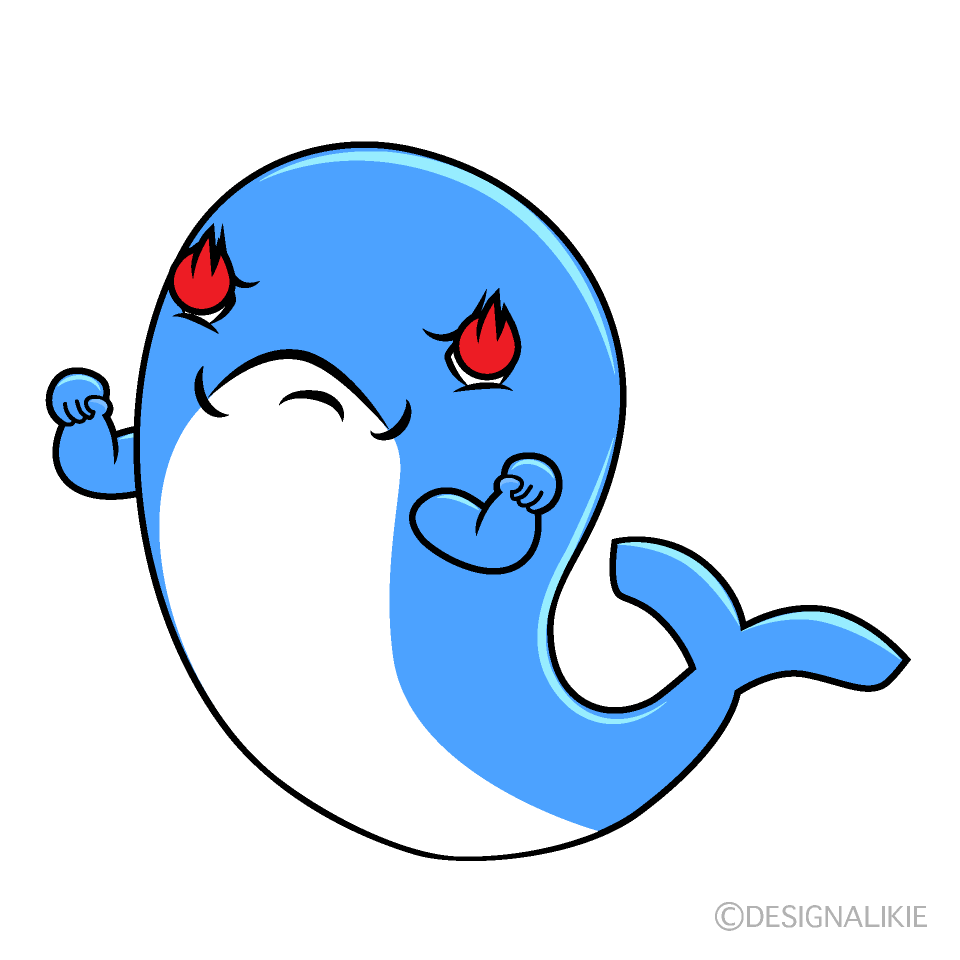 Enthusiasm Cute Whale Cartoon Character Image