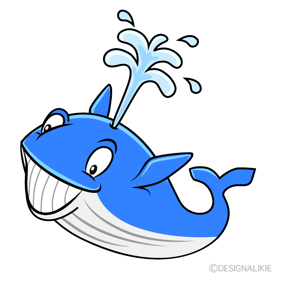 Surprising Blue Whale Cartoon Character Image