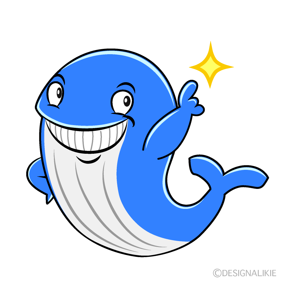 Posing Blue Whale Cartoon Character Image