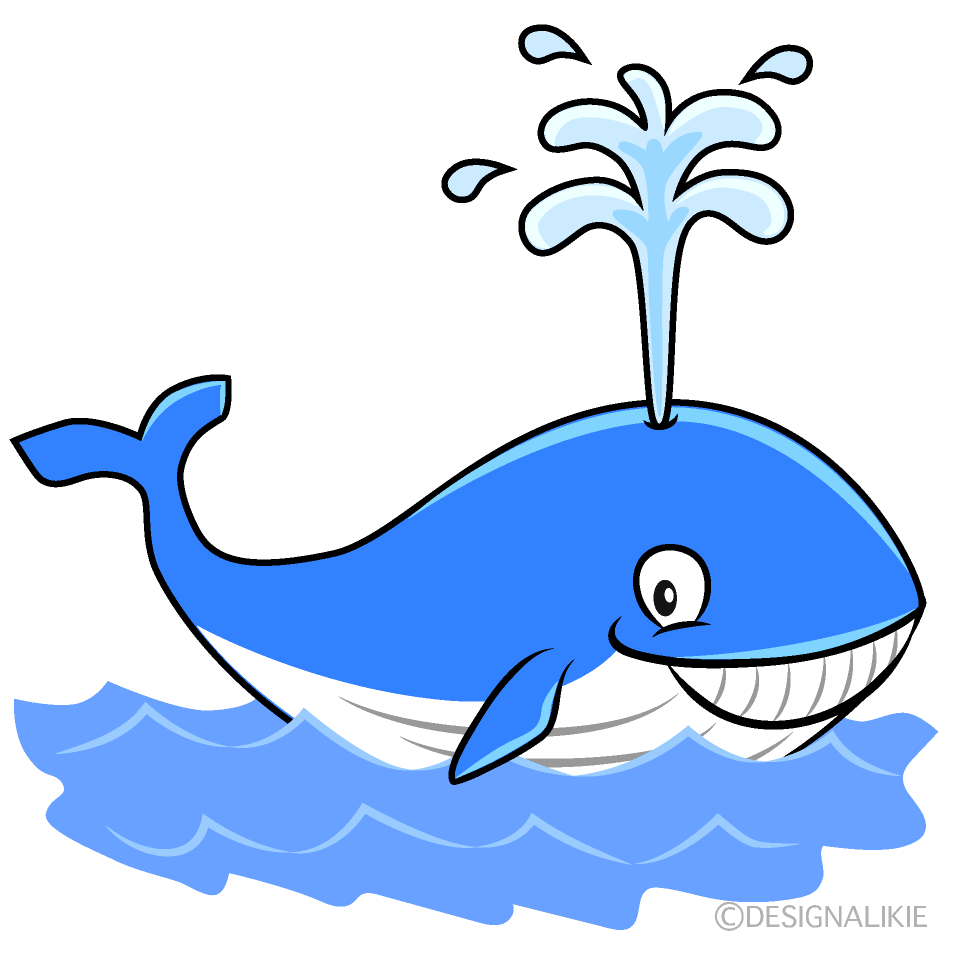 Relaxing Blue Whale Cartoon Character Image