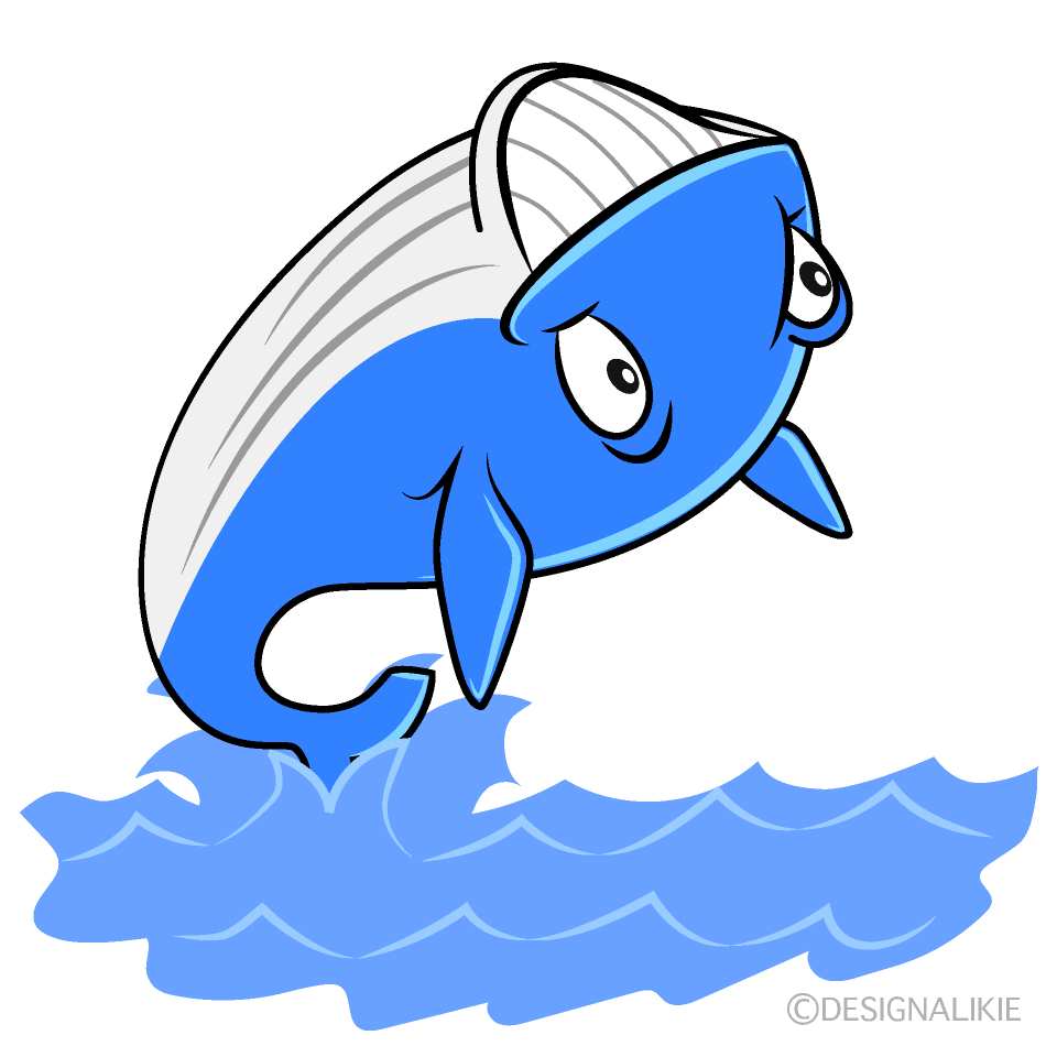 Cool Blue Whale Cartoon Character Image