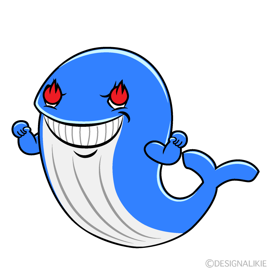 Enthusiasm Blue Whale Cartoon Character Image