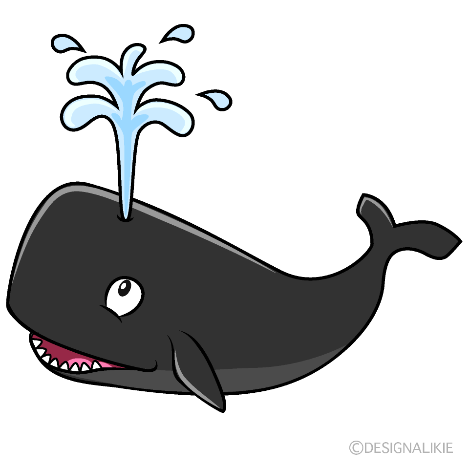 Smiling Sperm Whale Cartoon Character Image