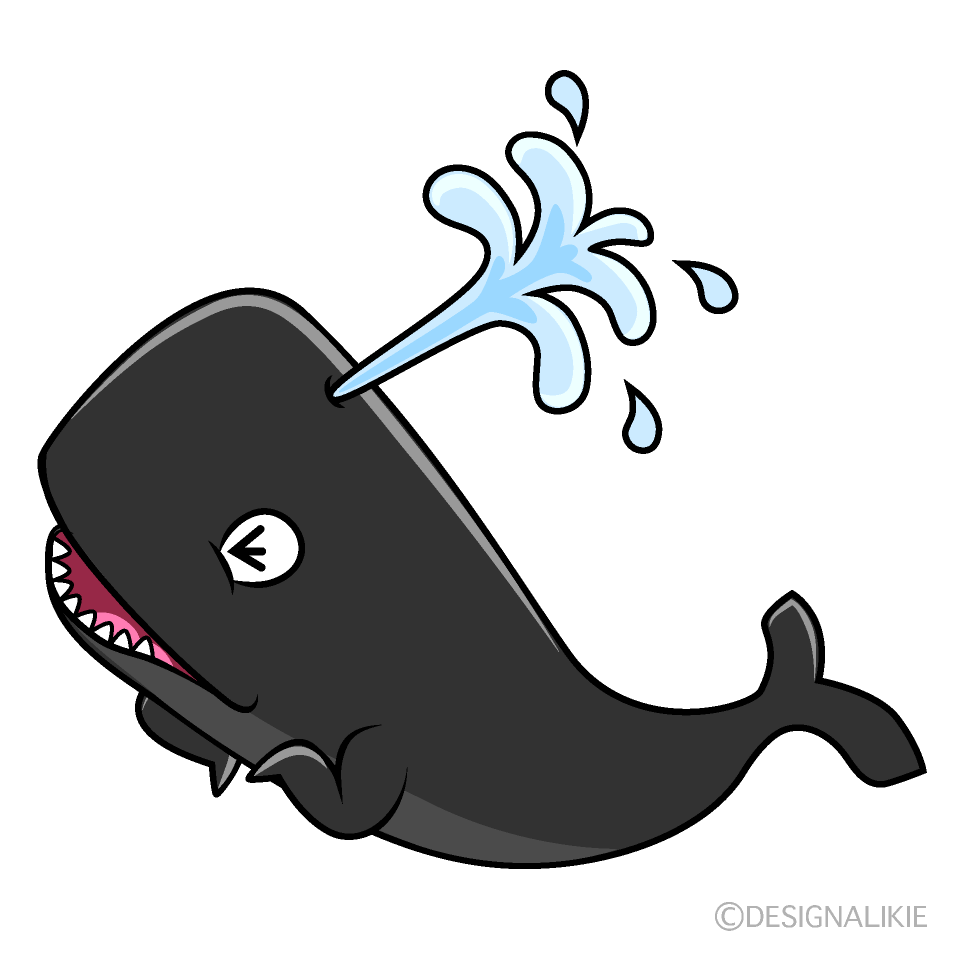 Laughing Sperm Whale Cartoon Character Image