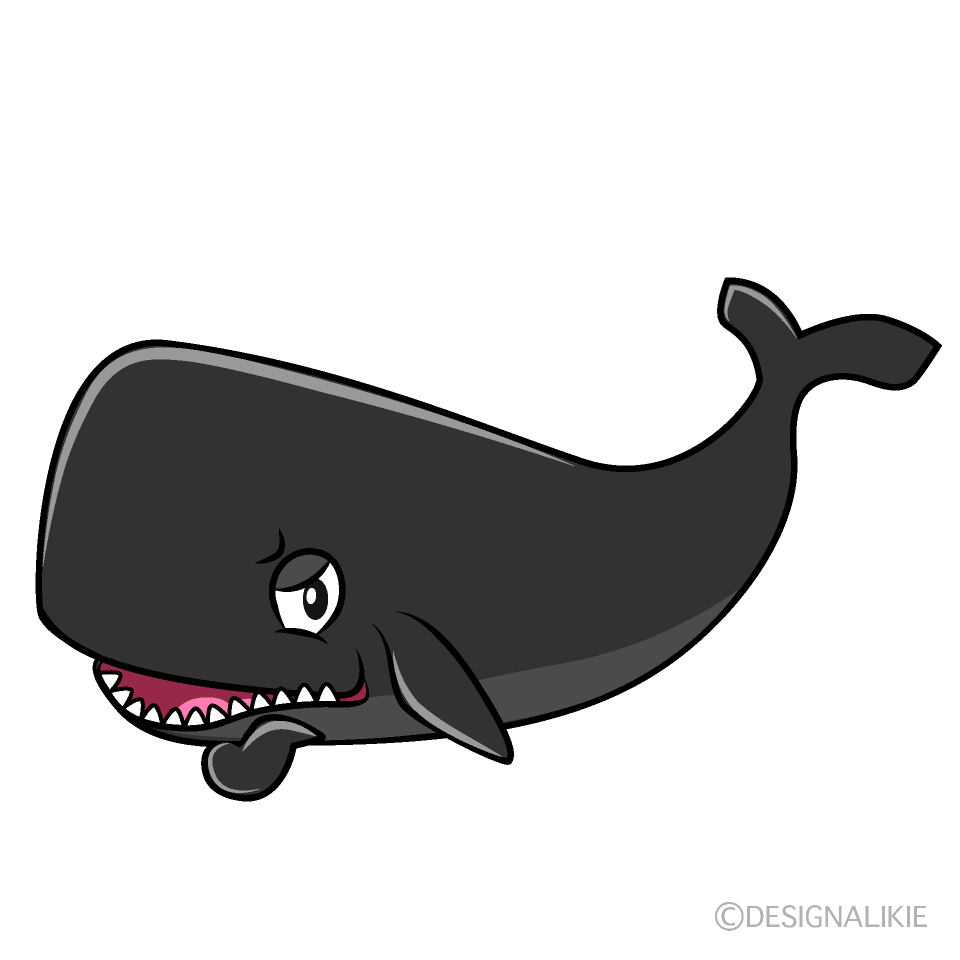 Grinning Sperm Whale Cartoon Character Image