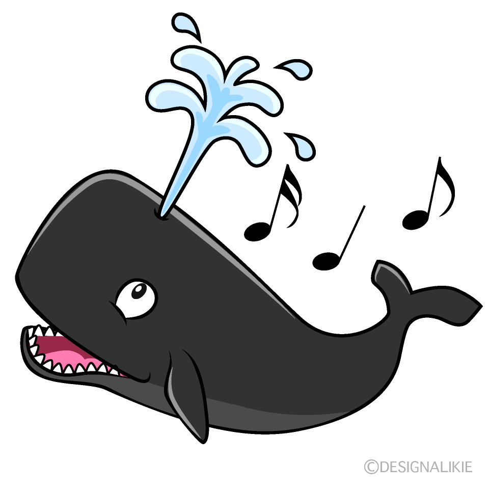 Singing Sperm Whale Cartoon Character Image