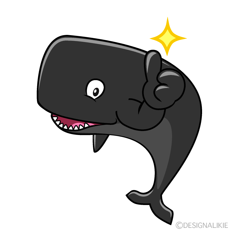 Thumbs up Sperm Whale Cartoon Character Image