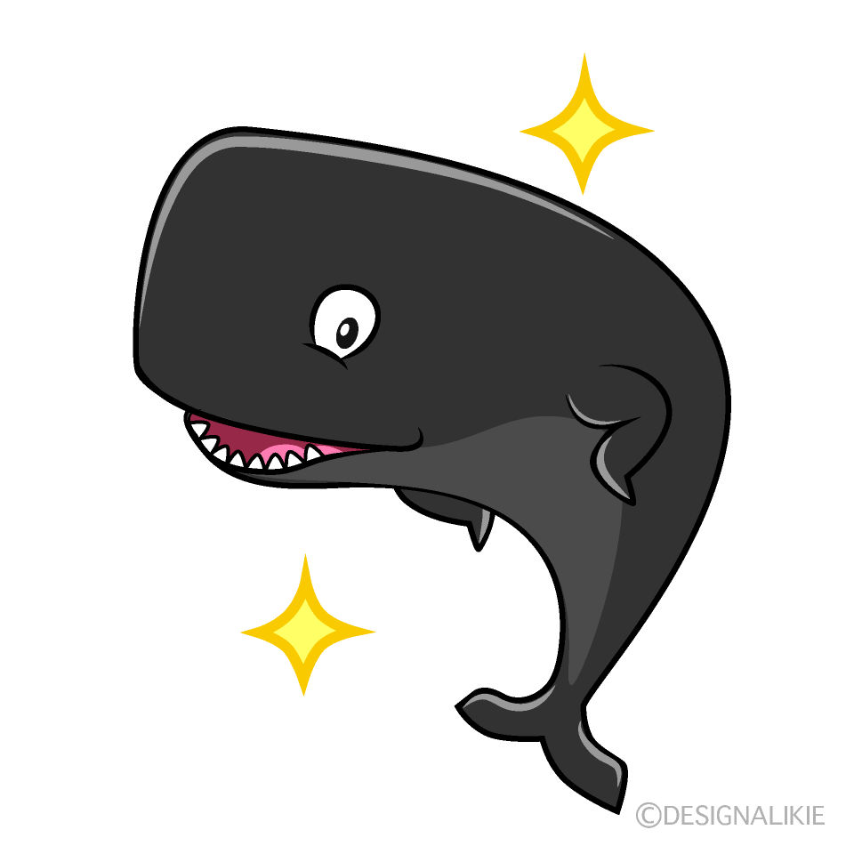 Glitter Sperm Whale Cartoon Character Image