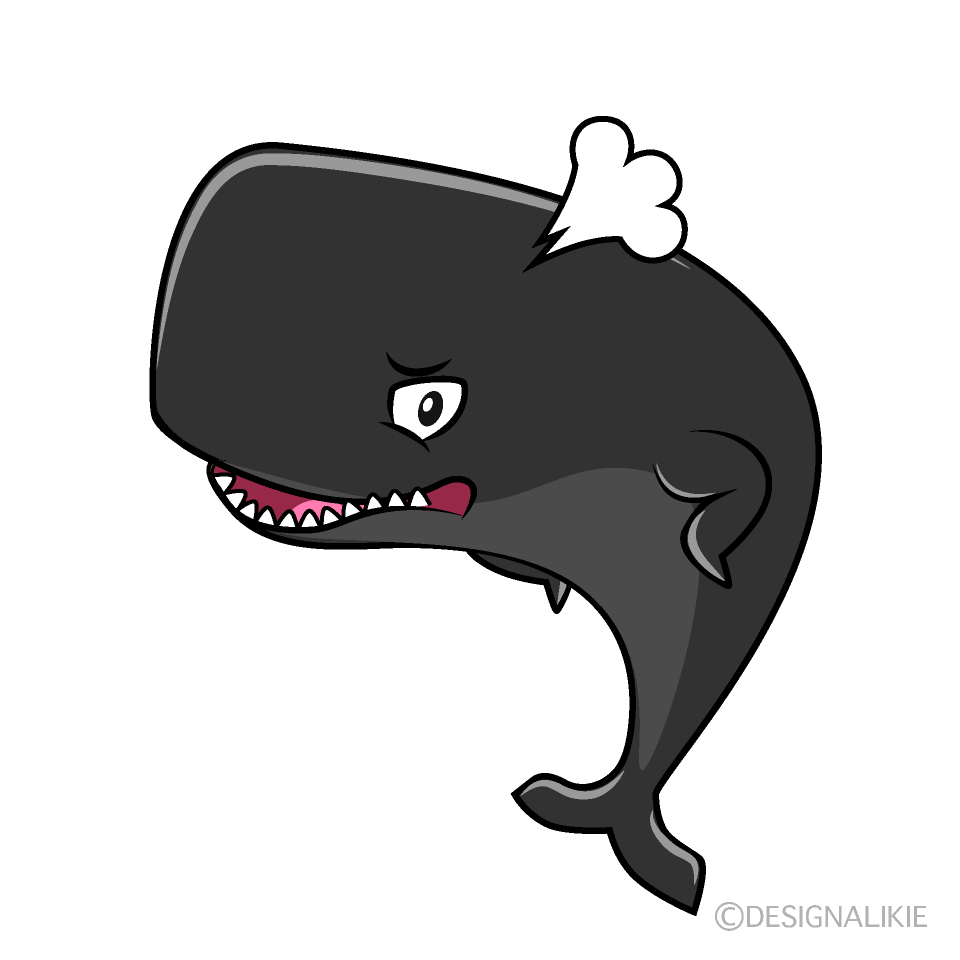 Angry Sperm Whale Cartoon Character Image