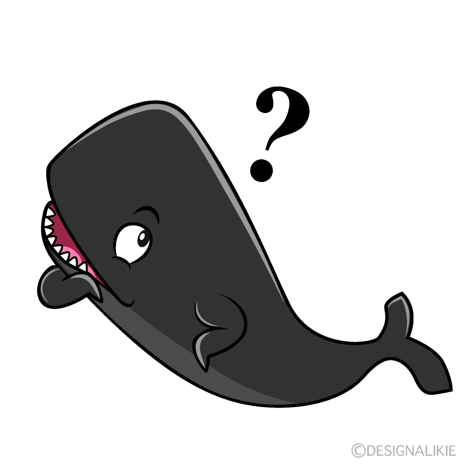 Thinking Sperm Whale Cartoon Character Image