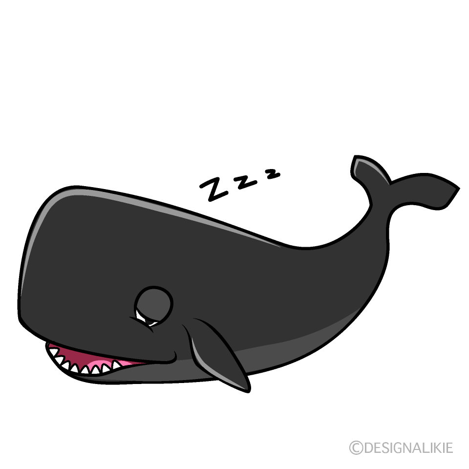 Sleeping Sperm Whale Cartoon Character Image