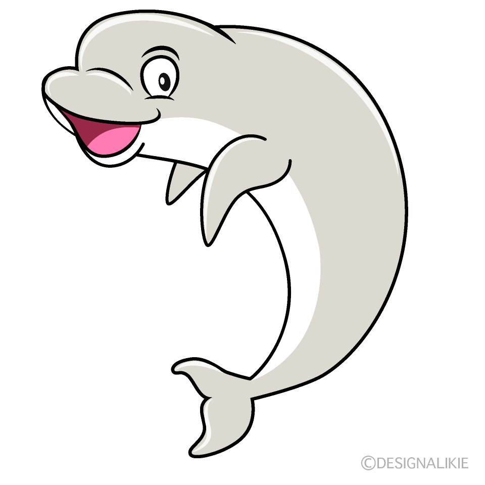 Smiling Beluga Whale Cartoon Character Image