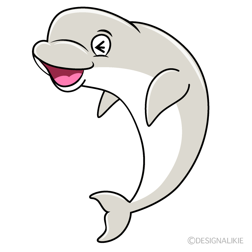 Laughing Beluga Whale Cartoon Character Image