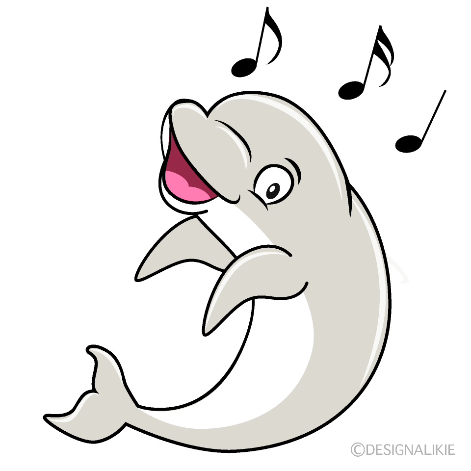 Singing Beluga Whale Cartoon Character Image