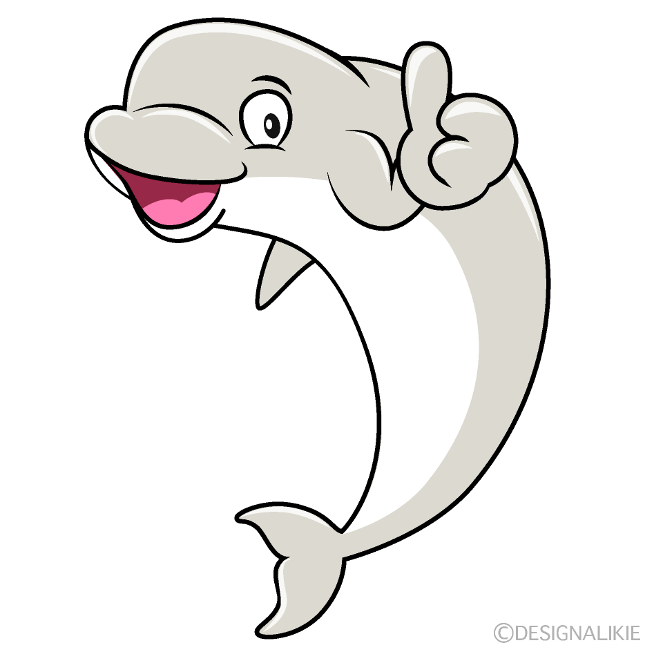 Thumbs up Beluga Whale Cartoon Character Image