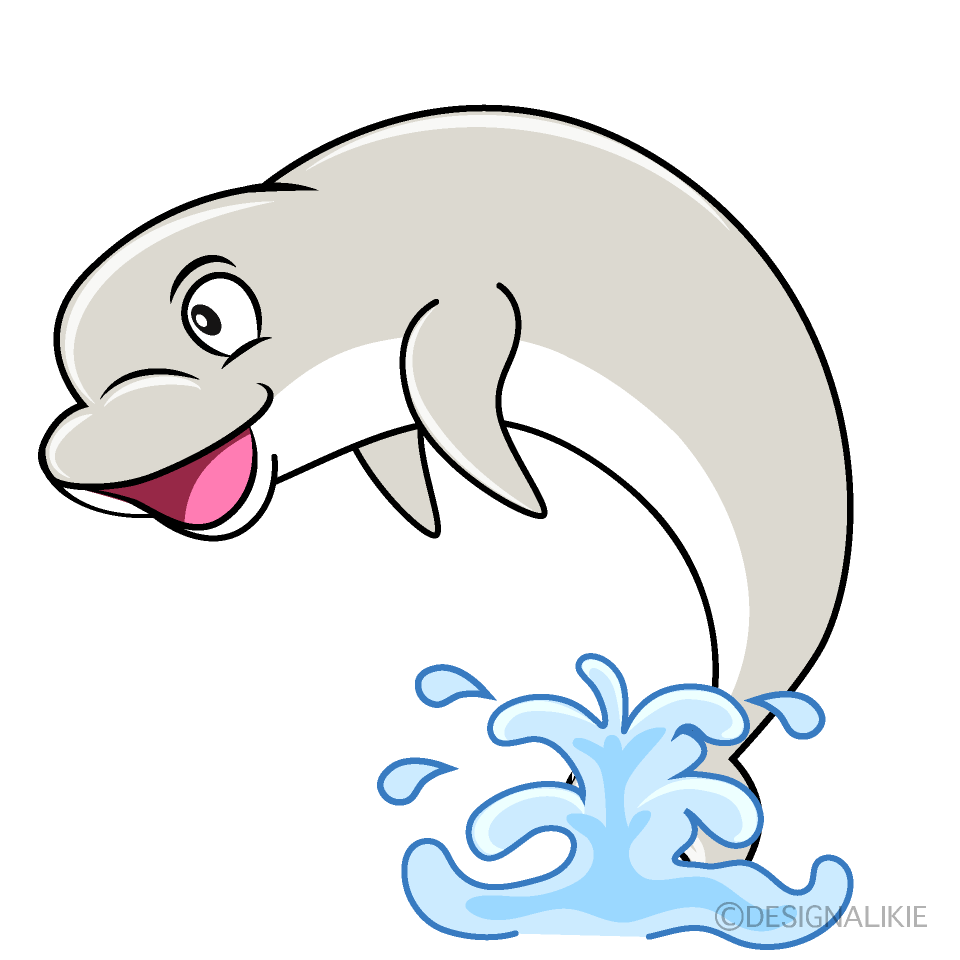 Glitter Beluga Whale Cartoon Character Image