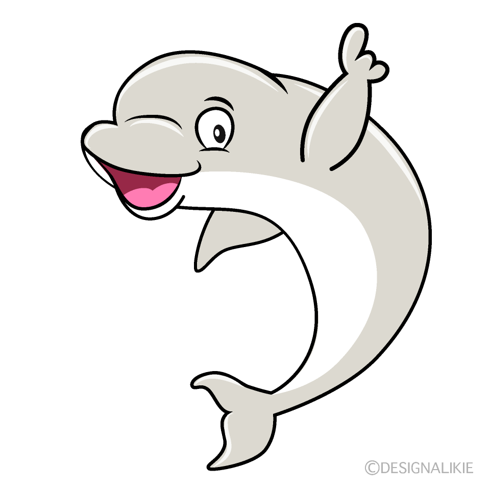 Posing Beluga Whale Cartoon Character Image