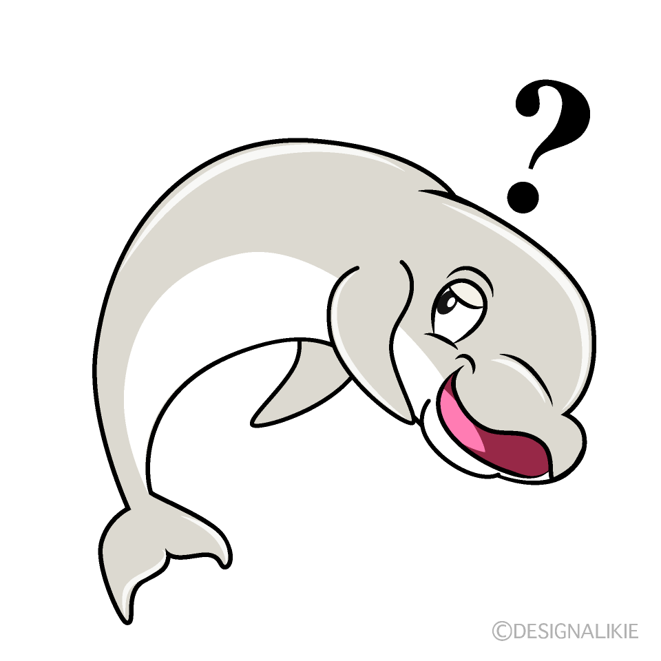 Thinking Beluga Whale Cartoon Character Image