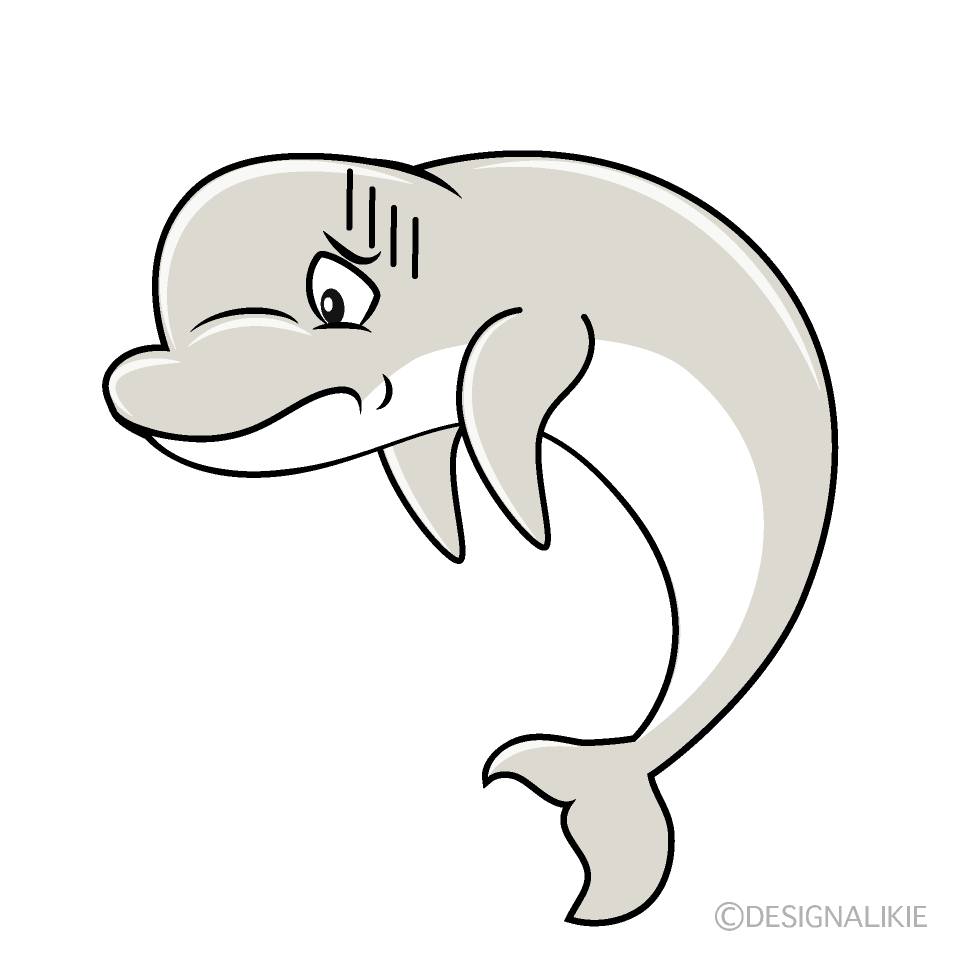 Depressed Beluga Whale Cartoon Character Image