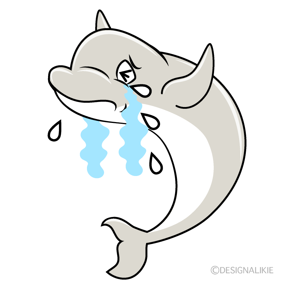 Crying Beluga Whale Cartoon Character Image