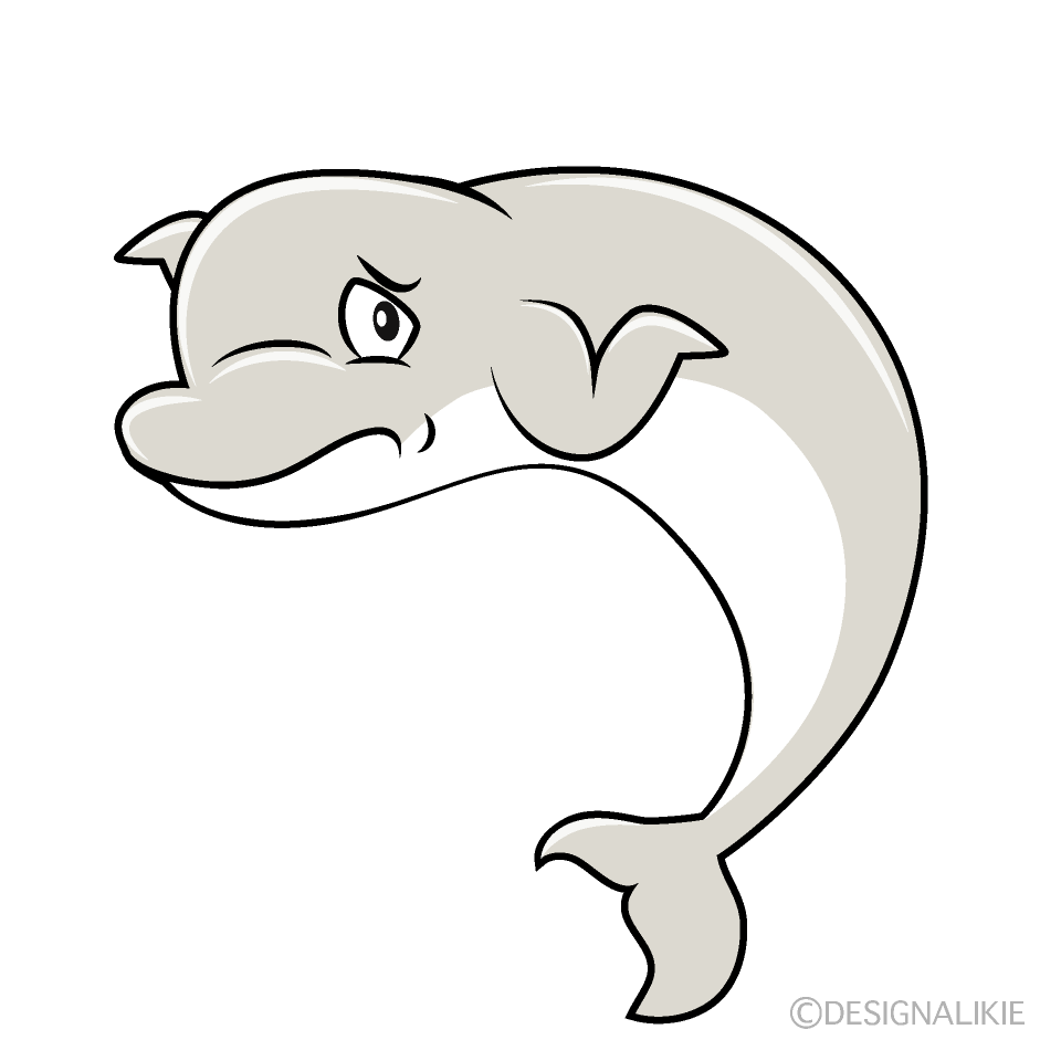 Troubled Beluga Whale Cartoon Character Image