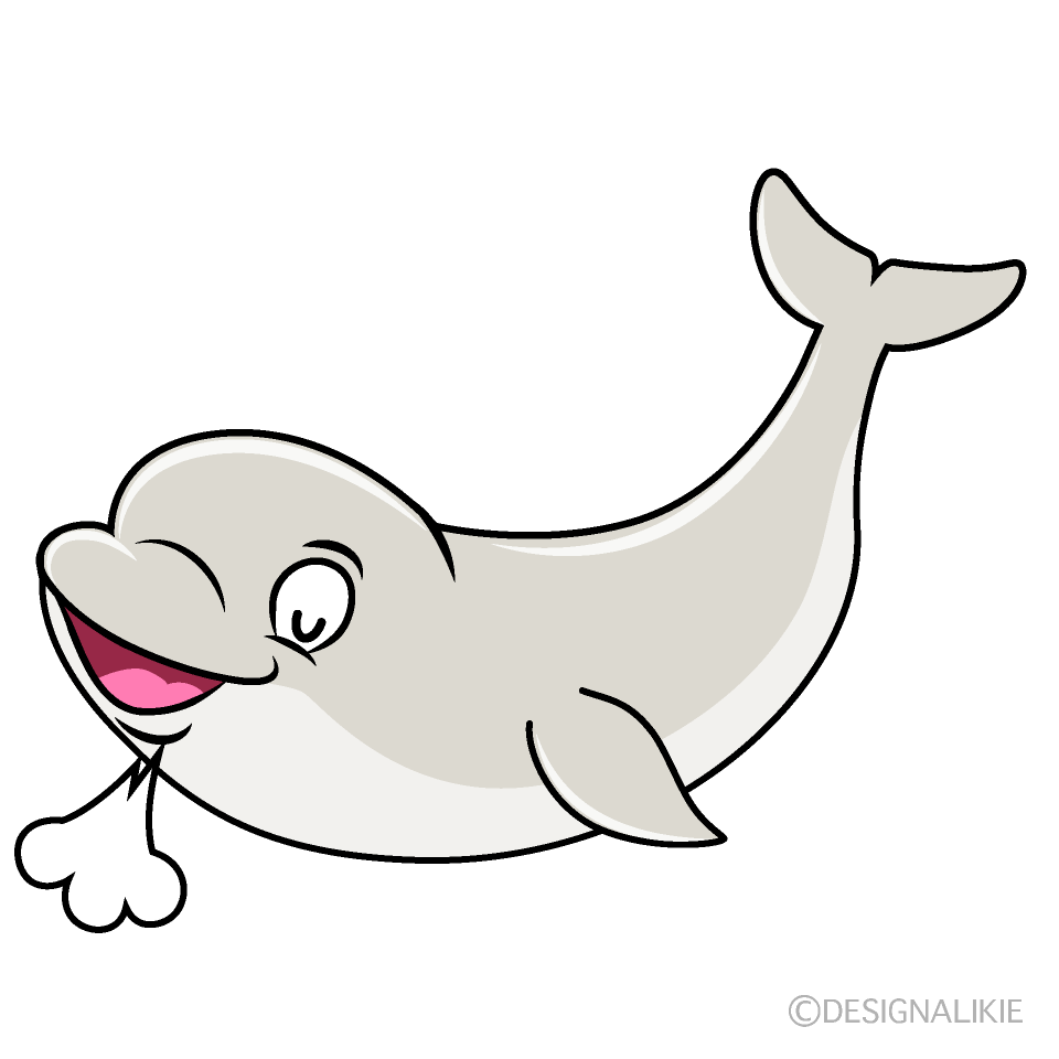 Relaxing Beluga Whale Cartoon Character Image