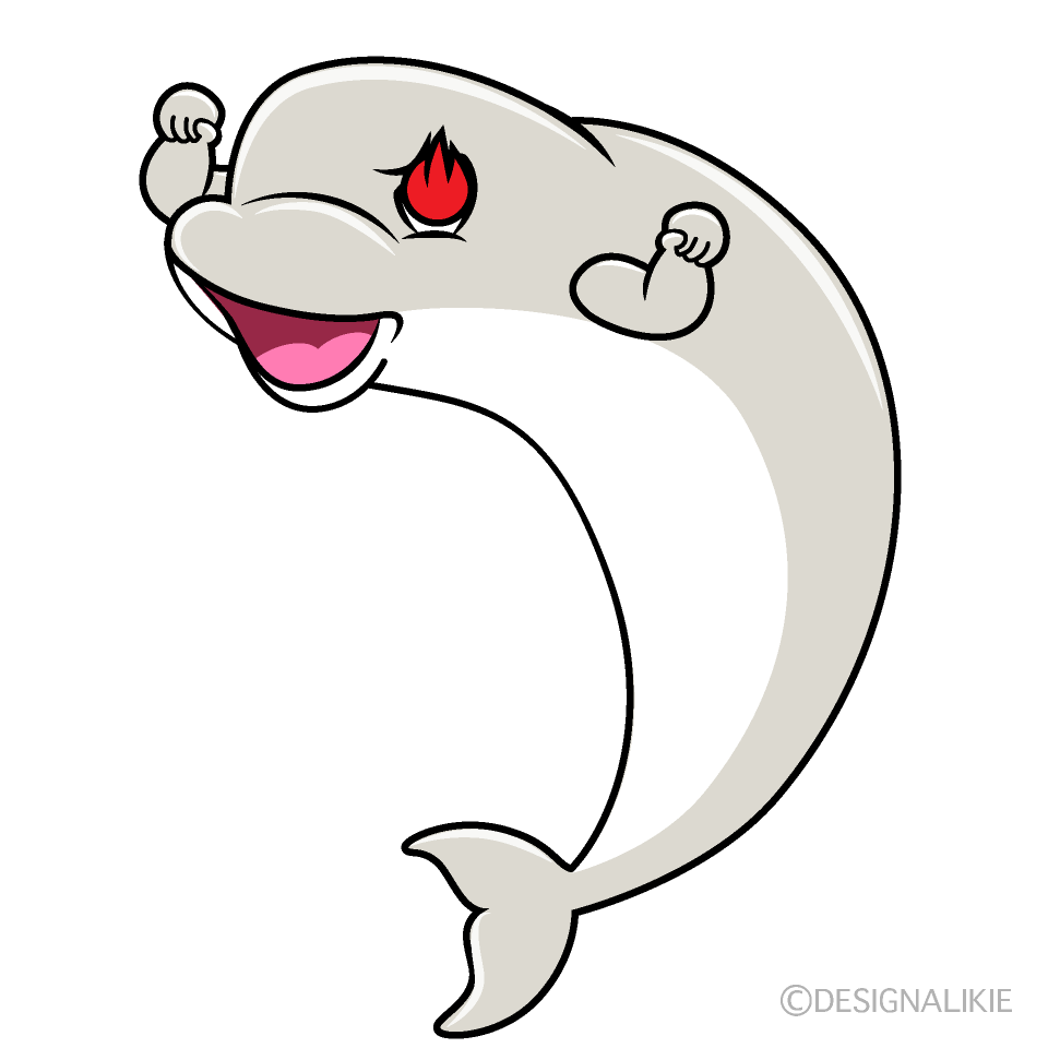 Enthusiasm Beluga Whale Cartoon Character Image