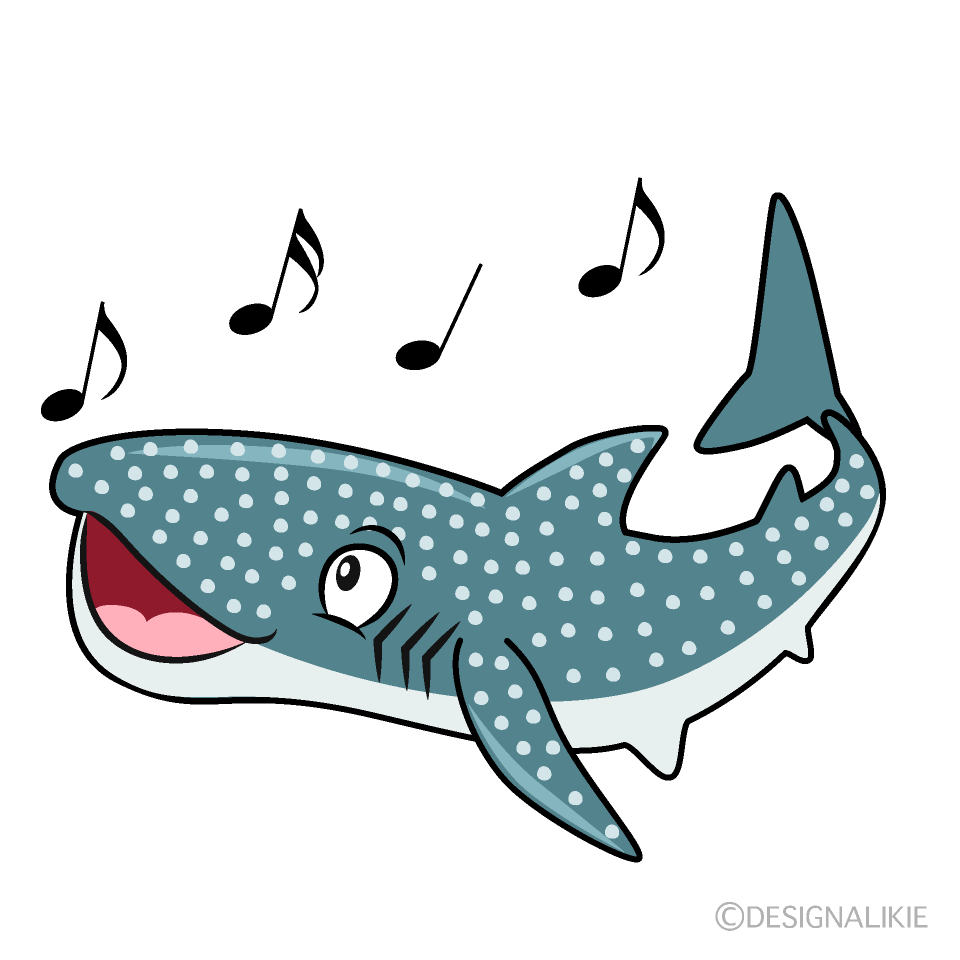 Singing Whale Shark Cartoon Character Image